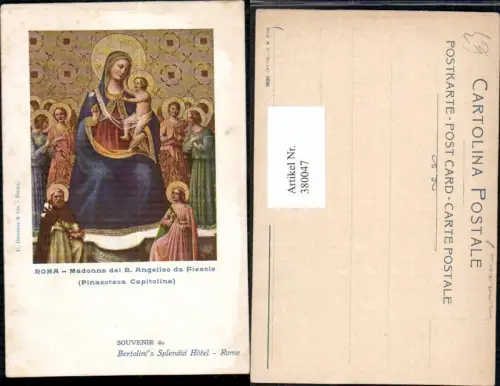 380047,Künstler Ak Roma Madonna del B. Angelico da Fiesole Pinacoteca Capitolina Religion