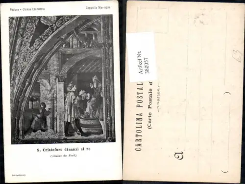 380057,Künstler Ak Ausino da Forli S. Cristoforo dinanzi al re Religion