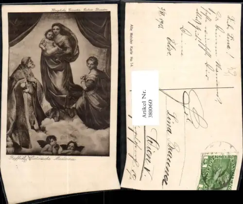 380060,Künstler Ak Raffael Sixtinische Madonna Engel Religion
