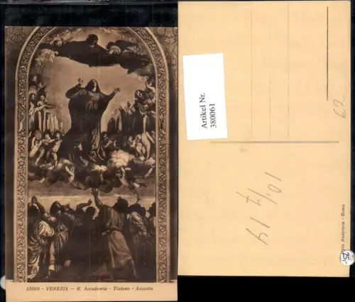 380061,Künstler Ak r. Accademia Tiziano Assunte Venezia Gemälde Religion