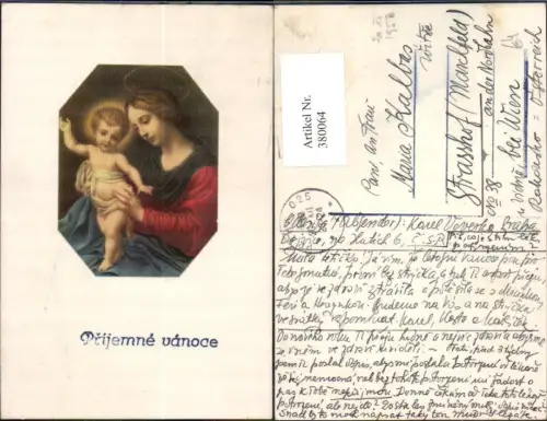 380064,Künstler Ak Maria m. Jesuskind Heiligenschein Passepartout Religion