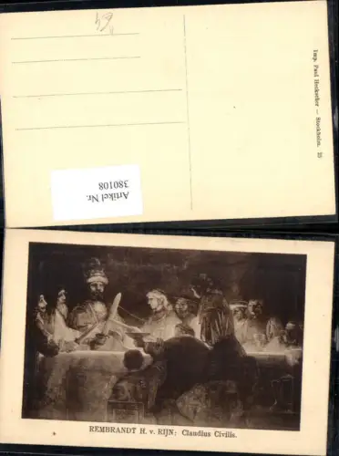 380108,Künstler Ak Rembrandt H. v. Rijn Claudius Civilis Religion