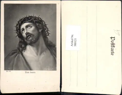 380121,Künstler Ak Ecce homo Jesus m. Dornenkrone Religion