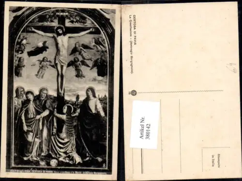 380142,Künstler Ak Ambrogio Bergognone Certosa di Pavia Jesus a. Kreuz Religion
