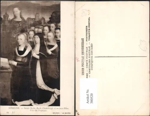 380520,Künstler Ak Sainte Barbe Barbe Vlacdubergls et ses onze Filles Nonnen Gebet Religion