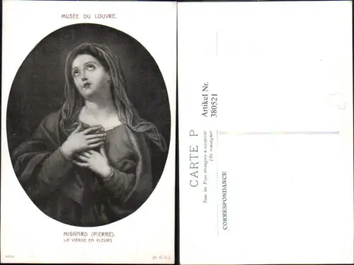 380521,Künstler Ak Pierre Mignard La Vierge en pleurs Jungfrau Portrait Religion