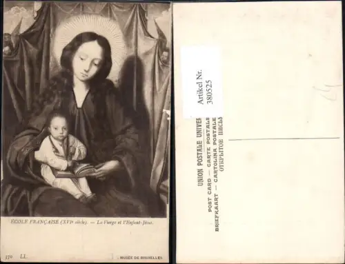 380525,Künstler Ak La Vierge et l Enfant Jesus Jungfrau Heiligenschein Buch Kind Religion