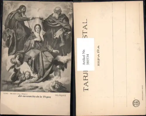380534,Künstler Ak Velazquez La coronacion de la Virgen Krönung Junfrau Engel Religion