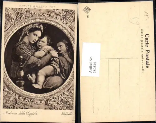 380535,Künstler Ak Raffaello Madonna della Seggiola Jungfrau m. Kinder Religion