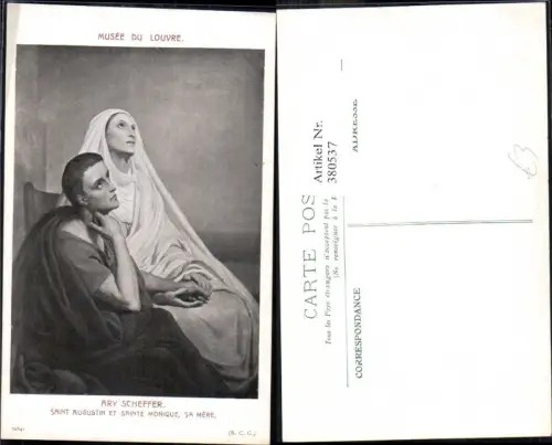 380537,Künstler Ak Ary Scheffer Saint Augustin et Sainte Monique Sa mere Heilige Gebet Religion