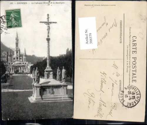 388379,Lourdes Le Calvaire Breton et la Basilique Kreuz Religion