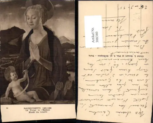 388380,Künstler Ak Baldovinetti La Vierge et l Enfant Jungfrau m. Kind Religion