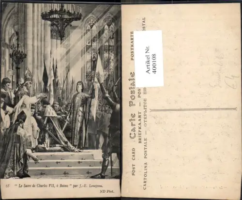 400108,J. E. Lenepveu La Sacre de Charles VII Reims Krönung Priester Bischof Religion Geschichte