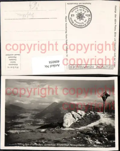 408058,Kreuzeck Blick Garmisch-Partenkirchen Loisachtal Gipfelkreuz Bildstock Flurkreuz Religion