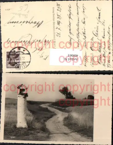 408061,Bildstock Flurkreuz Weg Straße Landschaft Religion pub Deutscher Schulverein 1695