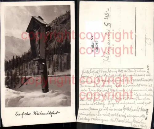 408087,Bildstock Flurkreuz Winteransicht Religion
