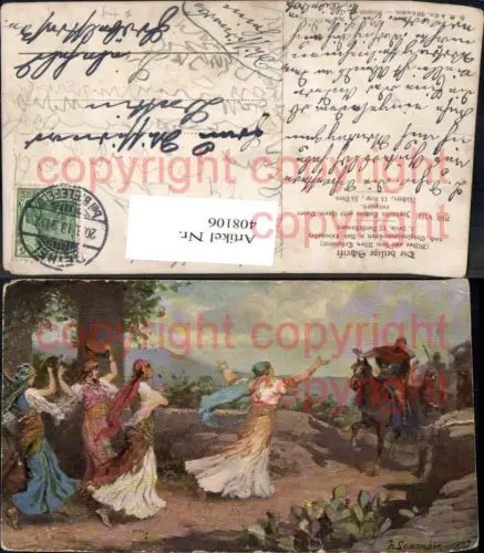 408106,Künstler Ak R. Leinweber Die Heilige Schrift Jephtahs Tochter geht ihrem Vater entgegen Religion