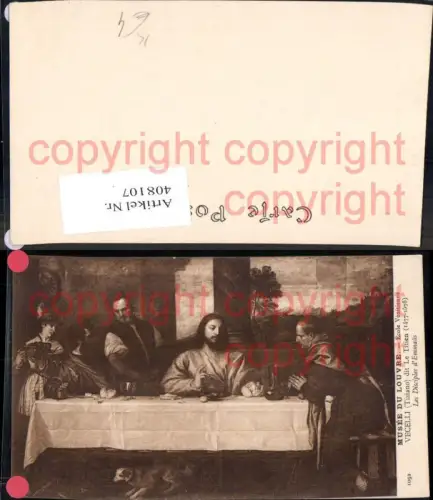 408107,Künstler Ak Tiziano Vecelli Le Titien Les Disciples d Emmaüs Religion