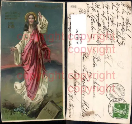 408118,Litho Jesus Spruch Lucas 24.34 Ostern Religion