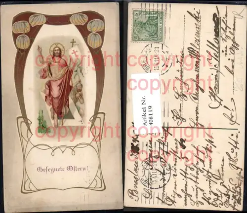 408119,Künstler Ak Art Deco Jesus m. Gonfanon Ostern Religion