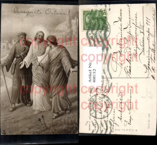 408132,Künstler Ak Jesus m. Jünger Wanderung Ostern Religion