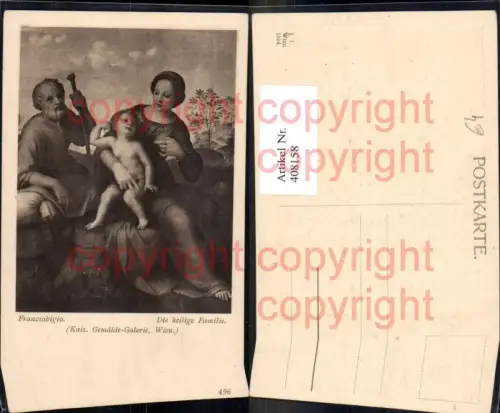 408158,Künstler Ak Franciabigio Die heilige Familie Religion