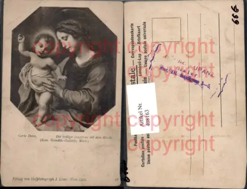 408163,Künstler Ak Carlo Dolci Die heilige Jungfrau m. d. Kinde Religion