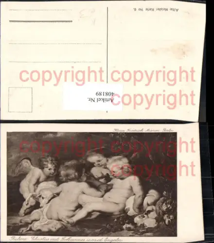 408189,Künstler Ak Peter Paul Rubens Christus m. Johannes u. Engeln Religion