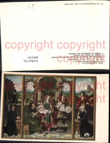 408193,Künstler Ak Joos van Cleve Flügelaltar Mittelbild Flügelbild Madonna Hl. Georg Hl. Katharina Religion