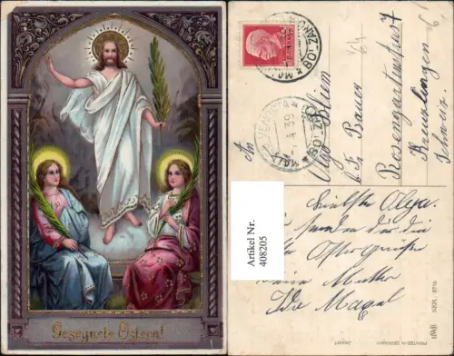 408205,Künstler Ak Jesus Heilige Palmwedel Heiligenschein Religion pub HWB 8716