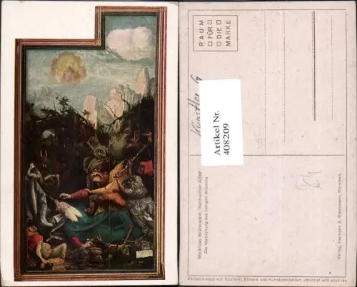 408209,Künstler Ak Matthias Grünewald Isenheimer Altar Die Versuchung des heiligen Antonius Religion
