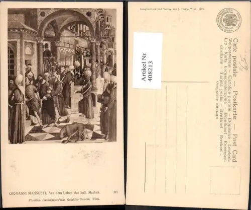 408213,Künstler Ak Giovanni Mansueti Aus dem Leben des heil. Markus Religion