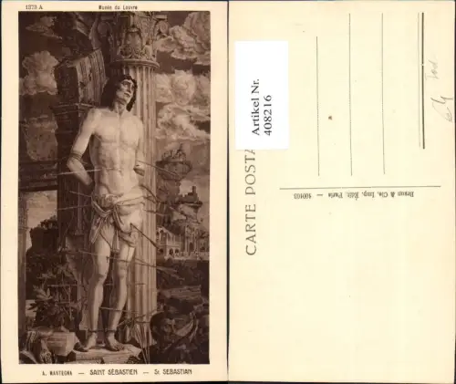 408216,Künstler Ak A. Mantegna Saint Sebastien v. Pfeilen getroffen Tod Religion