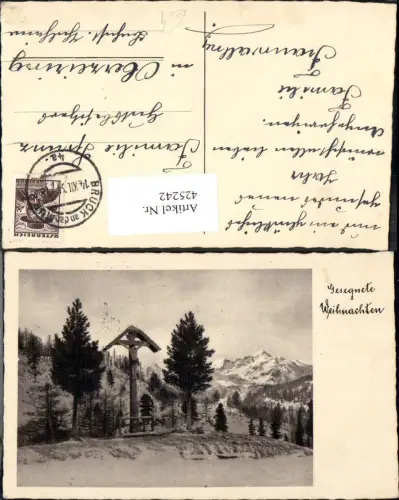 425242,Bildstock Flurkreuz Winterlandschaft Religion Weihnachten