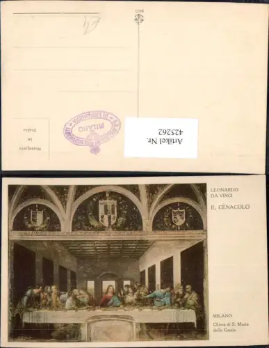 425262,Künstler Ak Leonardo da Vinci Il Cenacolo Letztes Abendmahl Bibelillustration Religion