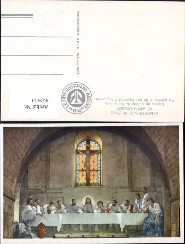 425433,Künstler Ak Religion Abbaye de Notre Dame de Lerins Tableau de la Cene du Peintre Pinta