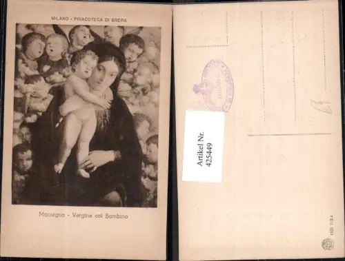 425449,Künstler Ak Mantegna Vergine col Bambino Mutter Jesuskind Engel Religion