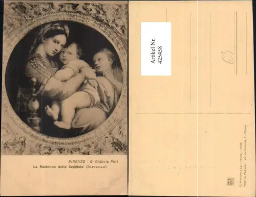 425458,Künstler Ak Raffaello La Madonna della Seggiola Mutter m. Kinder Religion