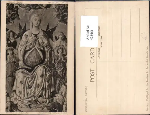 425461,Künstler Ak Matteo di Giovanni Assuption Betende Mutter Maria Heiligenschein Religion