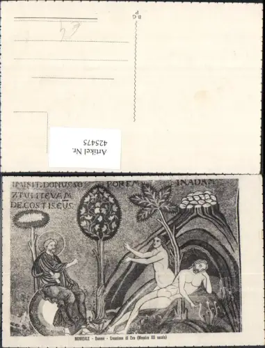 425475,Künstler Ak Monreale Duomo Creazione di Eva Erotik Religion