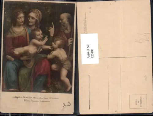 425491,Künstler Ak Bernardino Luini Sacra Famiglia Heilige Familie Religion