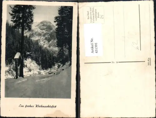 431391,Bildstock Flurkreuz Winterlandschaft Weihnachten