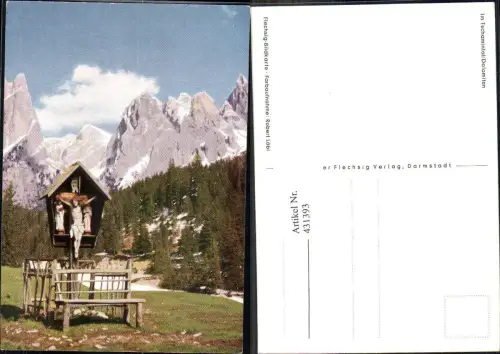 431393,Bildstock Flurkreuz im Tschamintal Dolomiten Berglandschaft