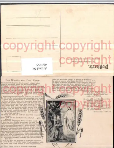460555,Künstler AK Hl Maria Mann Gebet Wunder von Drei Ähren Text Religion