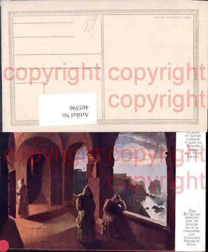 465396,Künstler Ak Peter Fendi Arkaden Camaldulenser Kloster Salerno Mönche Religion