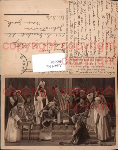465398,Künstler Ak Traut Religion Passionsspiele Oberammergau 1922 Judas v. d. Synedrium