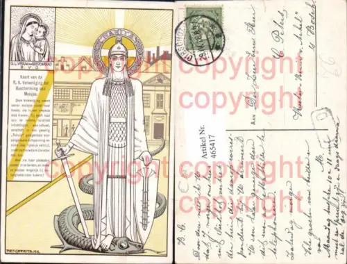 465417,Künstler Ak Pietgerrits Charitas Schlange Schwert Heiligenschein Religion