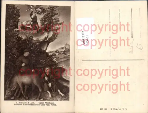 465451,Künstler Ak L. Granach d. Aelt Opfer Abrahams Bibelszene Religion