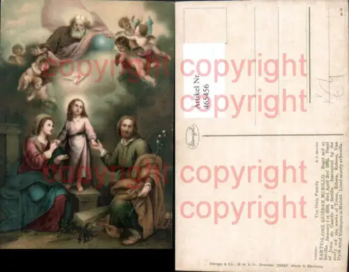 465456,Künstler Ak Bartolome Esteban Murillo The Holy Family Hl. Familie Religion pub Stengel Co 29954