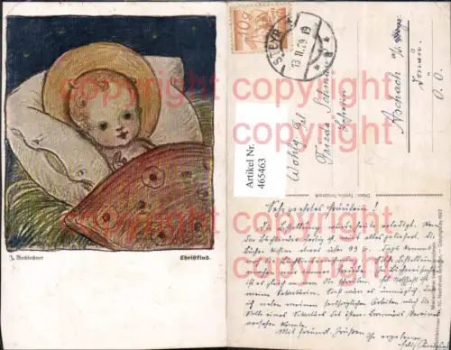 465463,Künstler Ak J. Bachlehner Christkind Heiligenschein Religion